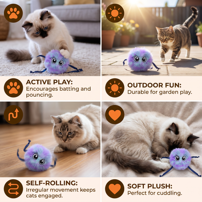 Cute Interactive Rolling Plush Cat toy