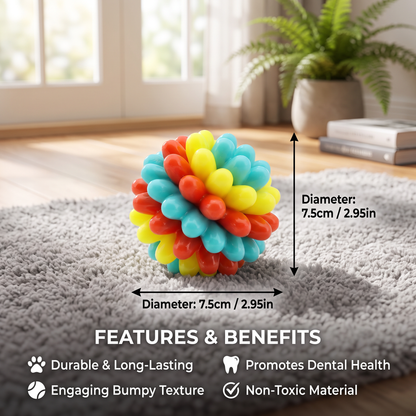 Colourful Bumpy Dog Chew Ball