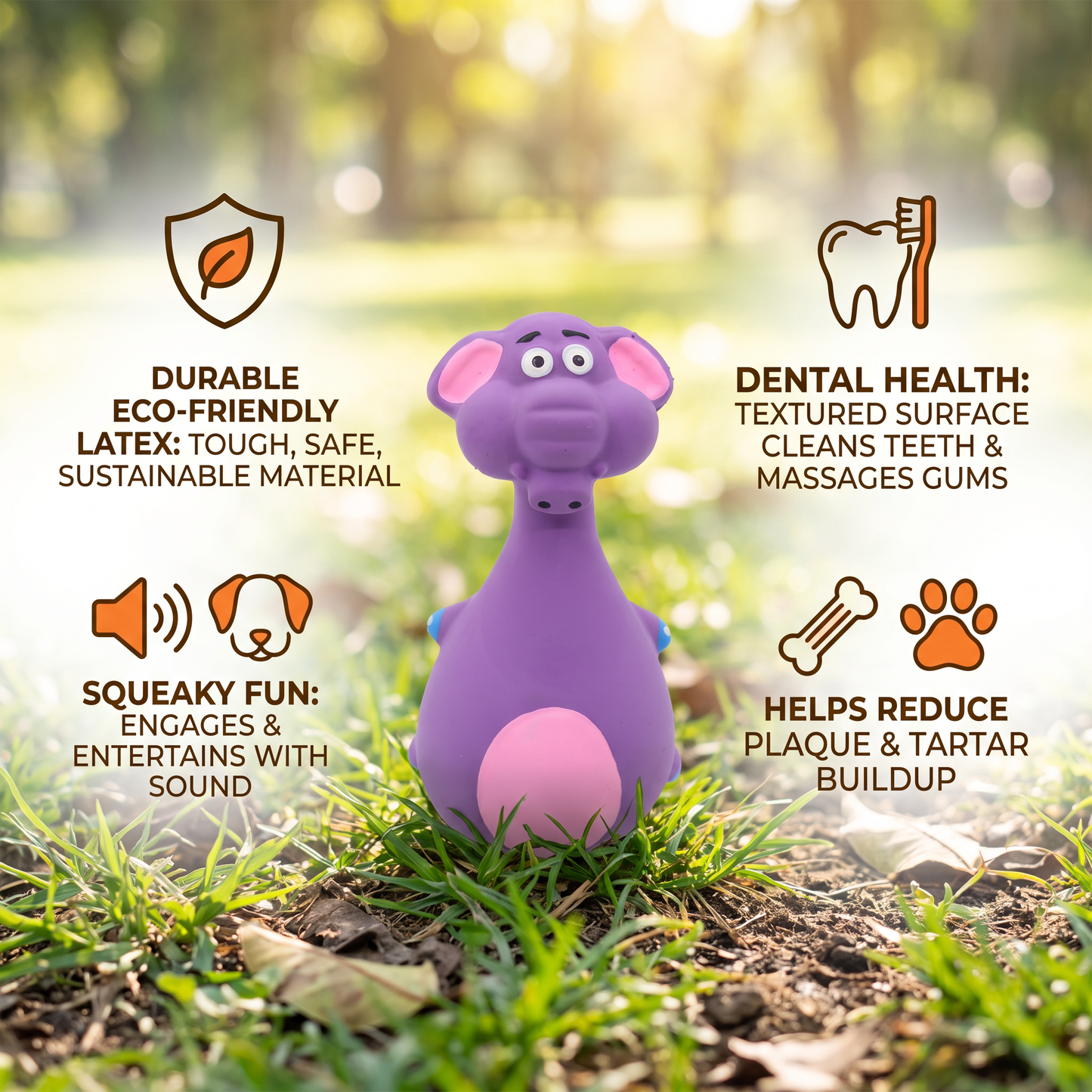 Durable Eco-Friendly Latex Squeaky Dental Dog Toy