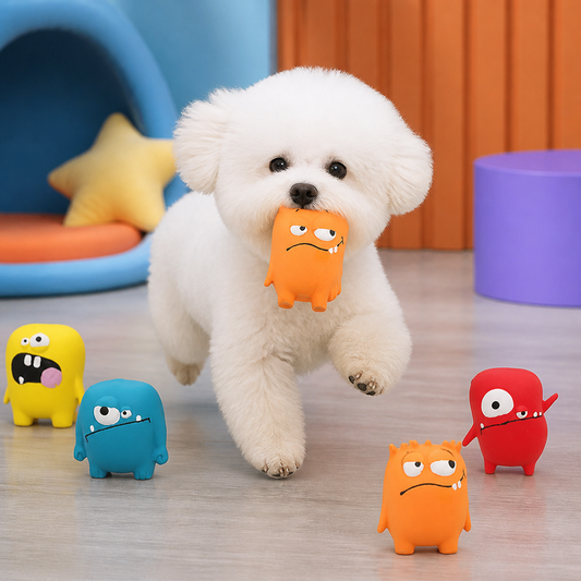 Durable Natural Monster Latex Dental Squeaky Dog Toy