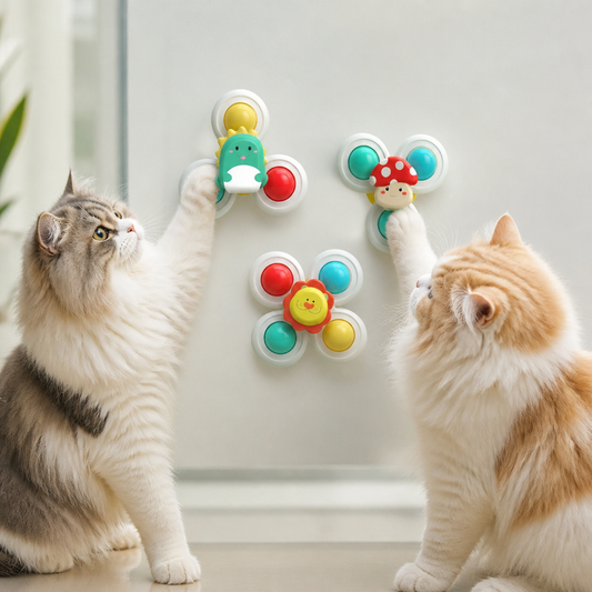 Interactive Cat Spinning Toys - Set of 3