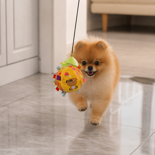 Interactive Hanging Dog Ball Toy with Elastic Play Rope & Hook