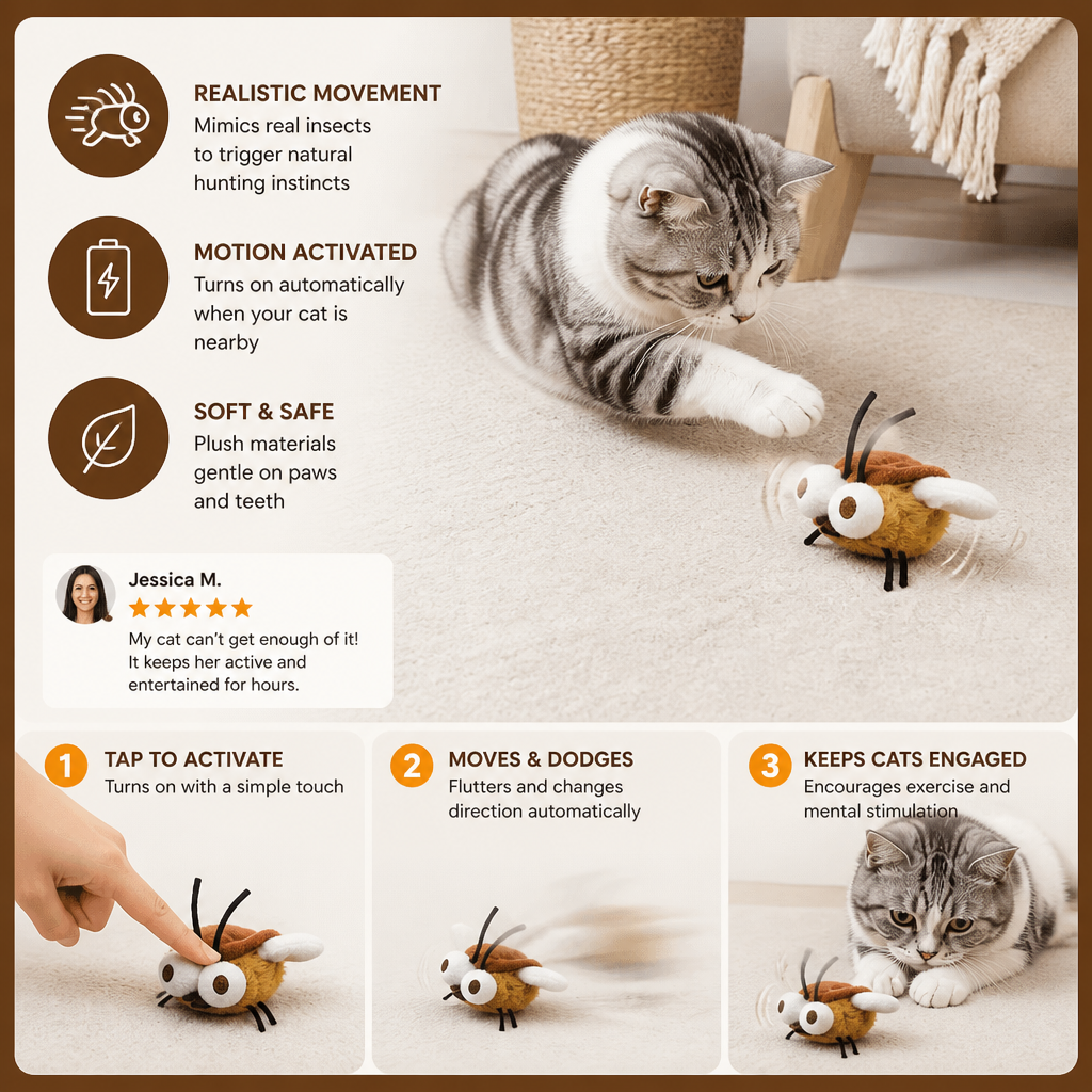 Motion-Activated Flying Insect Cat Toy