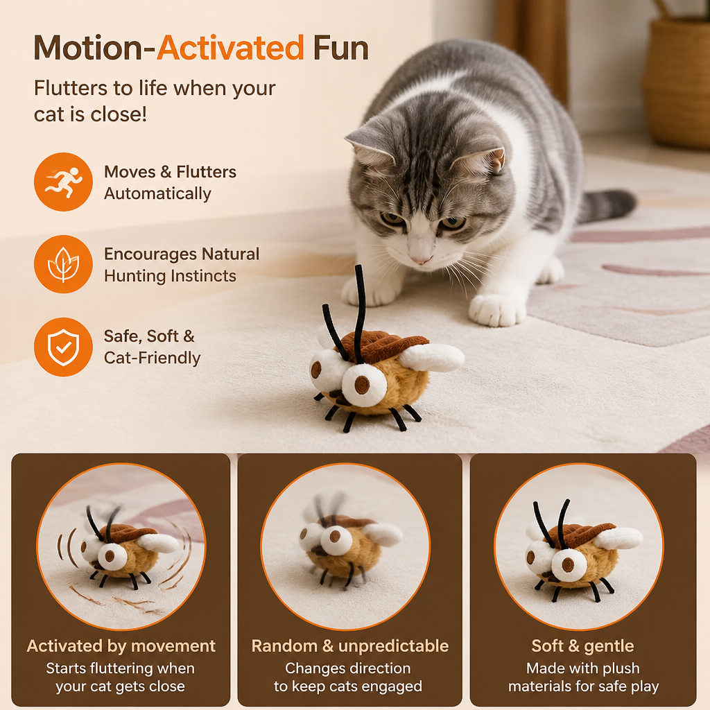 Motion-Activated Flying Insect Cat Toy