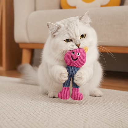 Crinkle Waffle Cat Toy with Catnip Pocket and Squeaky Sound