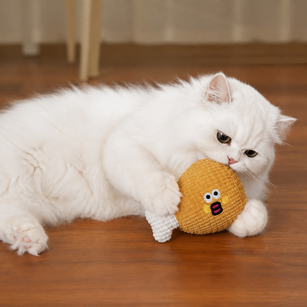 Crinkle Waffle Cat Toy with Catnip Pocket and Squeaky Sound