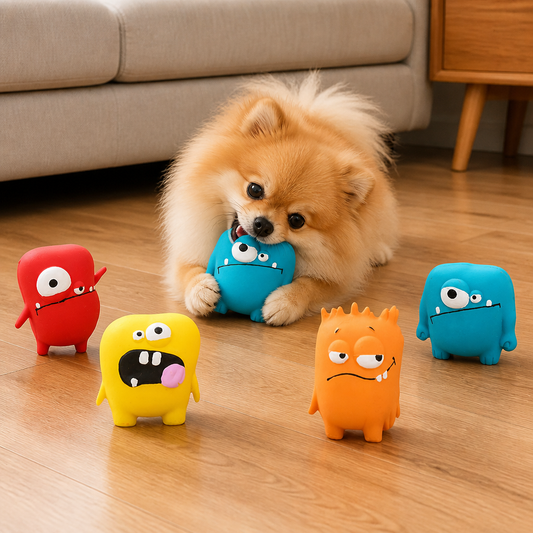 Durable Natural Monster Latex Dental Squeaky Dog Toy