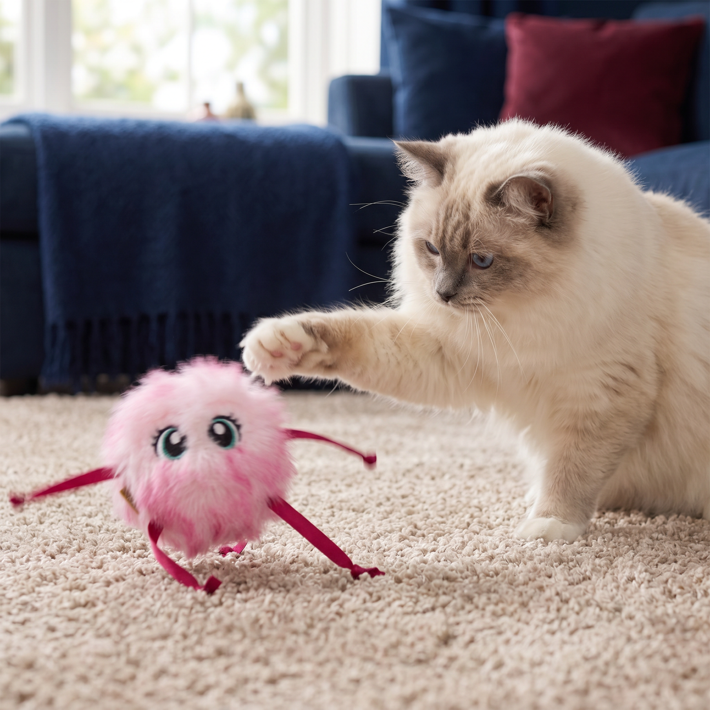 Cute Interactive Rolling Plush Cat toy