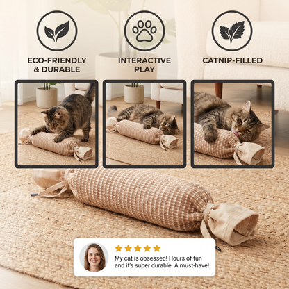 Eco-Friendly Catnip Jute Bag Toy for Cats – Durable Interactive Play Bag