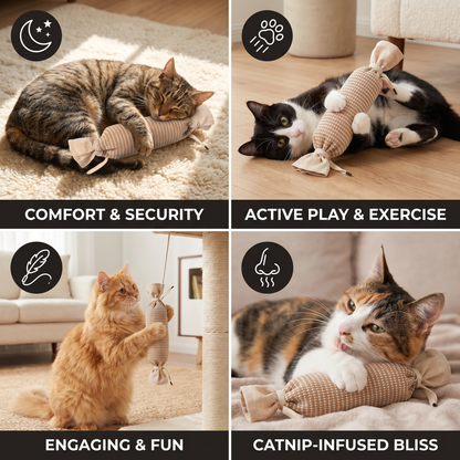 Eco-Friendly Catnip Jute Bag Toy for Cats – Durable Interactive Play Bag