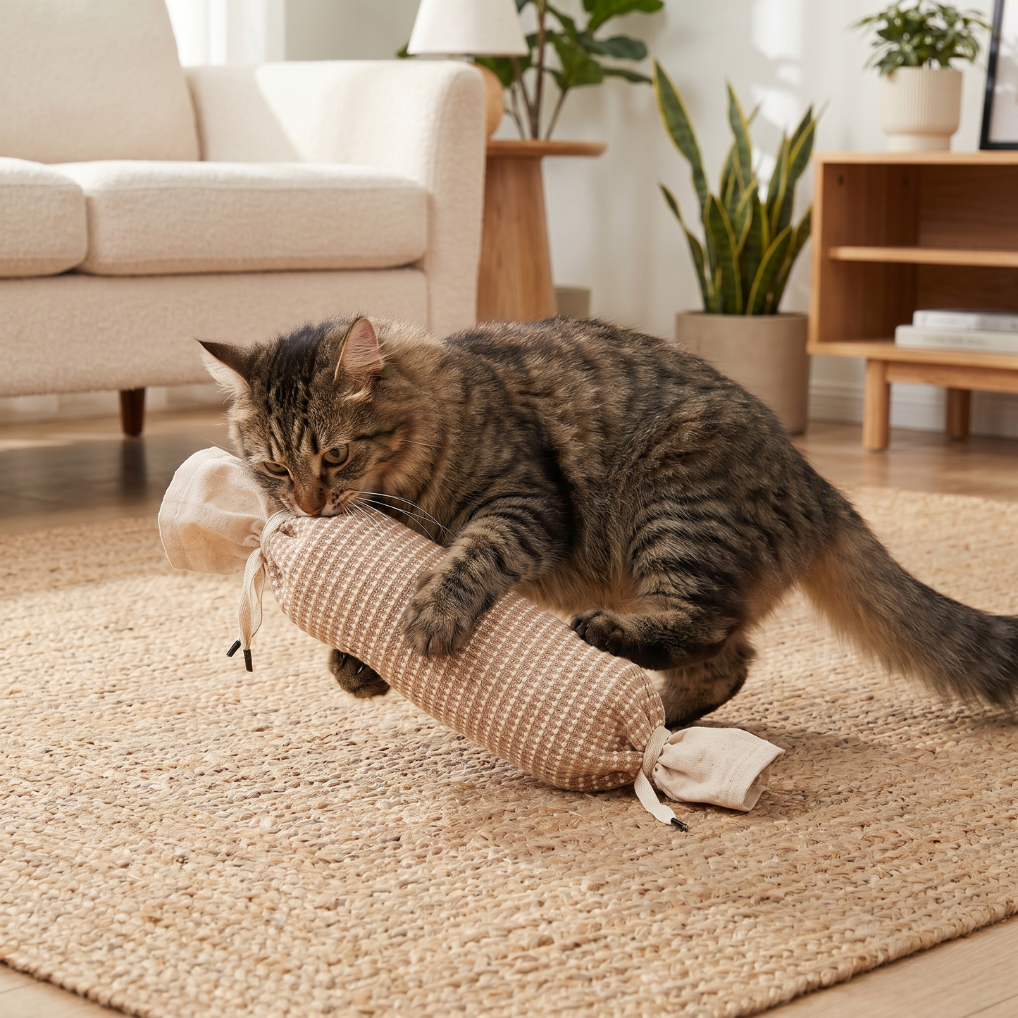 Eco-Friendly Catnip Jute Bag Toy for Cats – Durable Interactive Play Bag