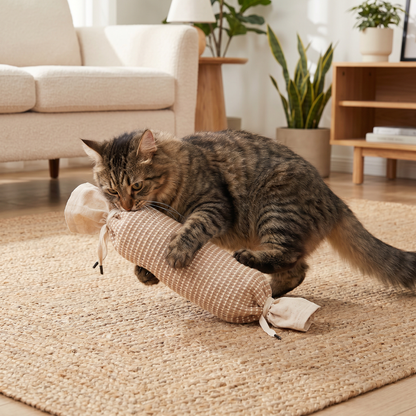 Eco-Friendly Catnip Jute Bag Toy for Cats – Durable Interactive Play Bag