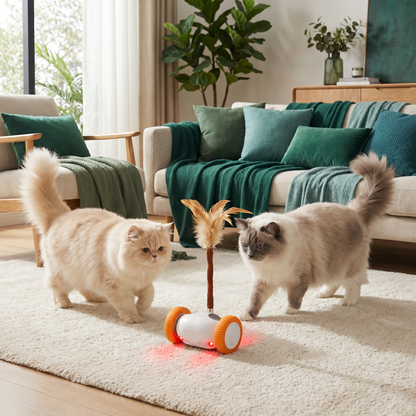 Self-Moving Feather Cat Teaser Toy