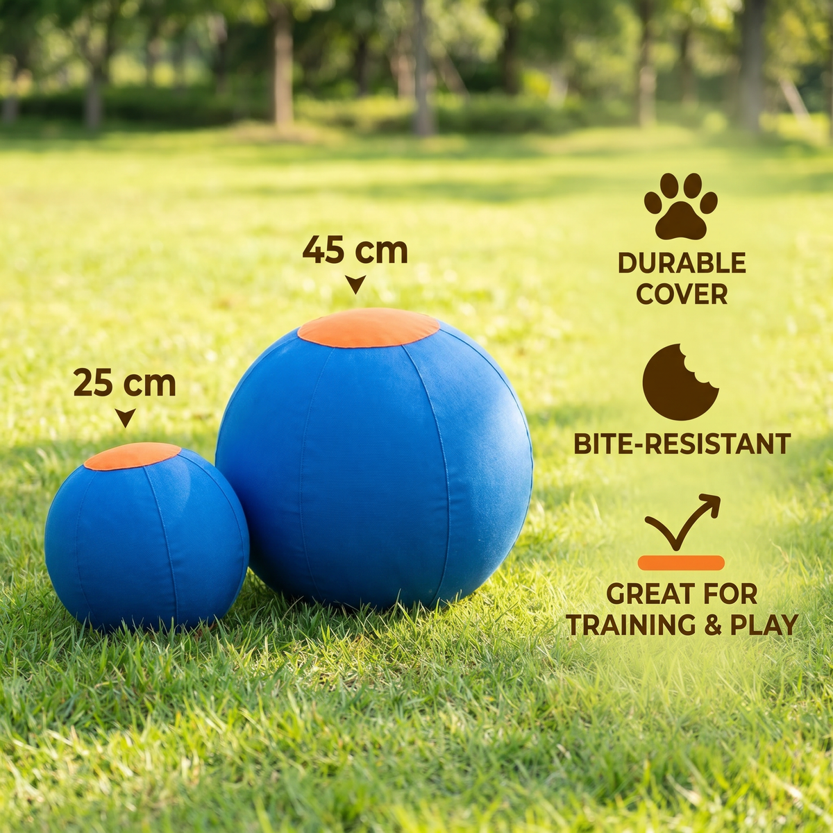 Durable training ball with cover for dogs