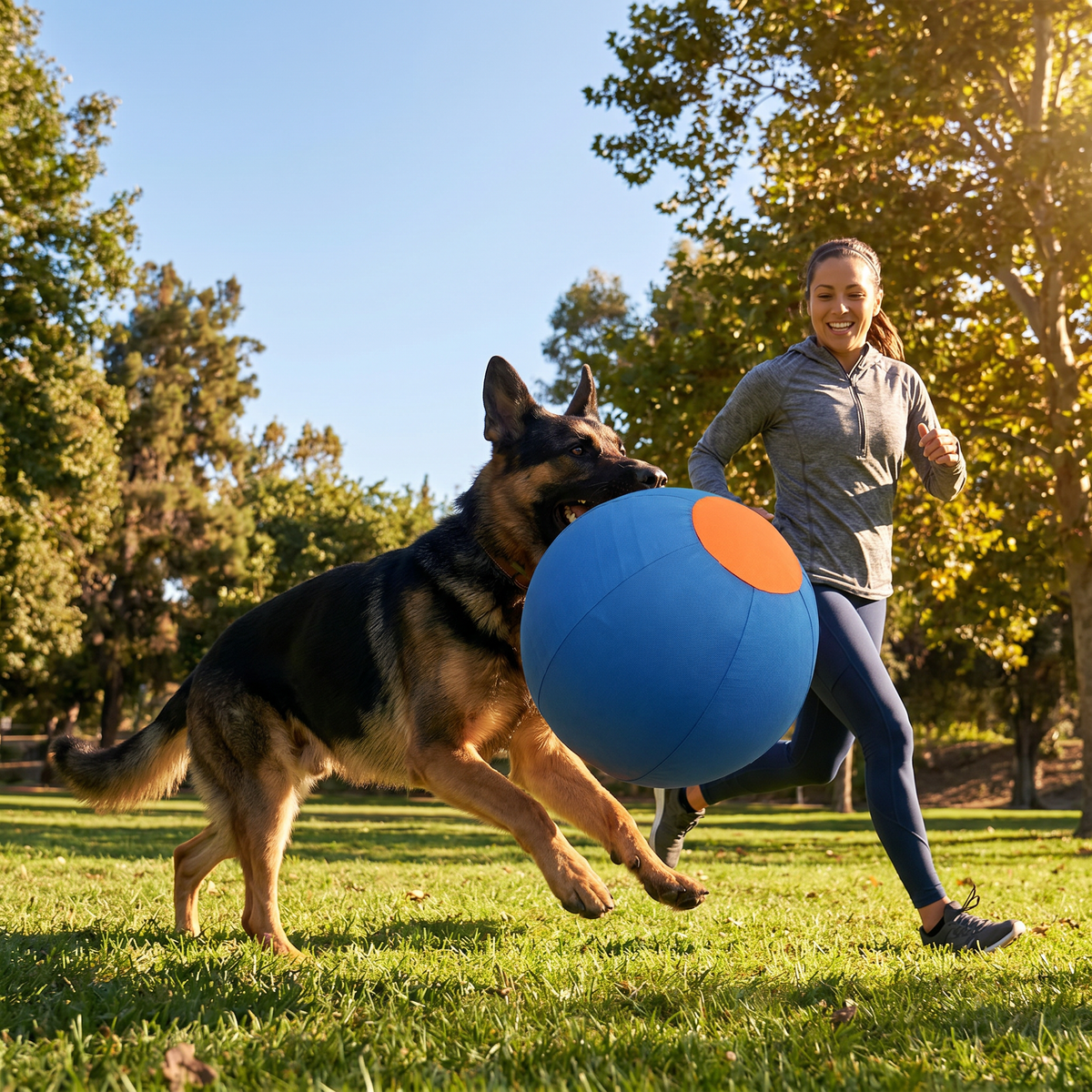 Durable training ball with cover for dogs