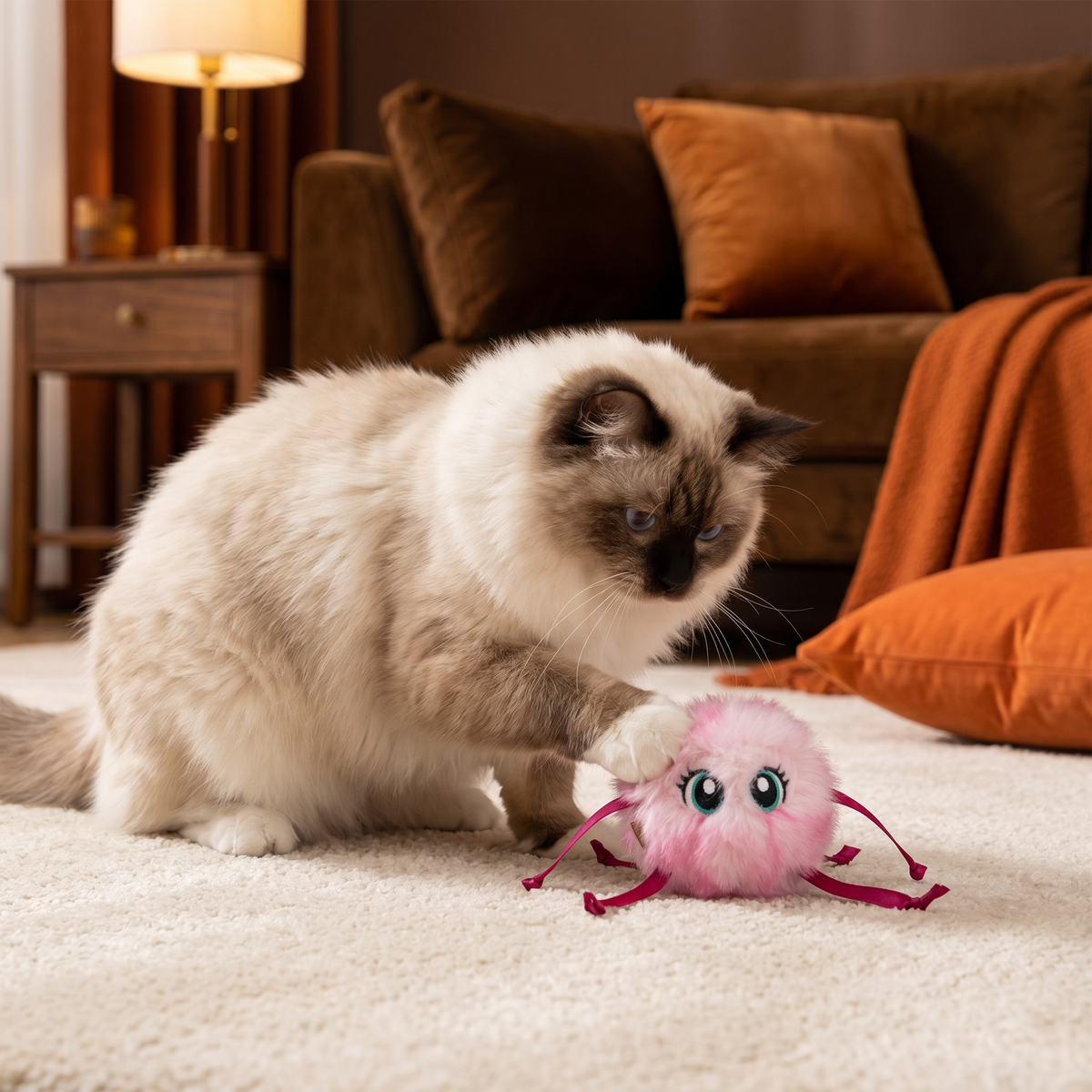 Cute Interactive Rolling Plush Cat toy