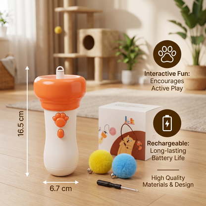 Interactive Pom-Pom Launcher Tod for Cats