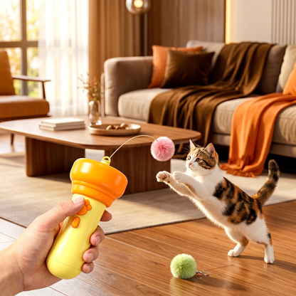 Interactive Pom-Pom Launcher Tod for Cats