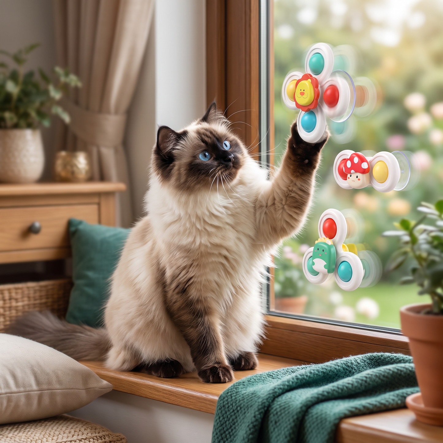 Interactive Cat Spinning Toys - Set of 3