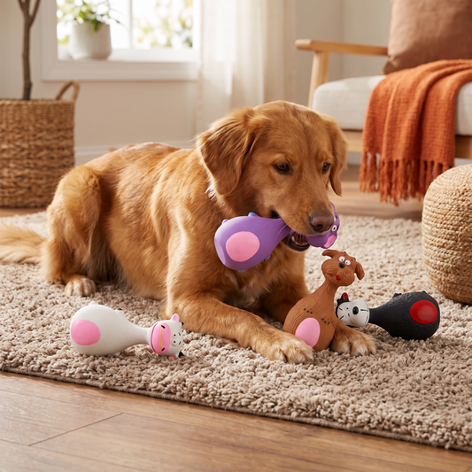 Durable Eco-Friendly Latex Squeaky Dental Dog Toy