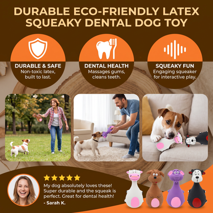 Durable Eco-Friendly Latex Squeaky Dental Dog Toy