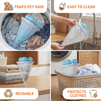 Pet Hair Laundry Filter for Washing Machines – Reusable Hair Catcher Bag