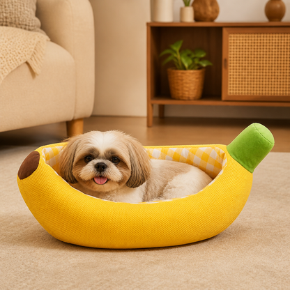 Banana-Shaped Cozy Pet Bed for Dogs