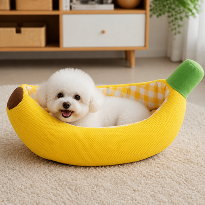 Banana-Shaped Cozy Pet Bed for Dogs