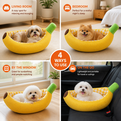 Banana-Shaped Cozy Pet Bed for Dogs