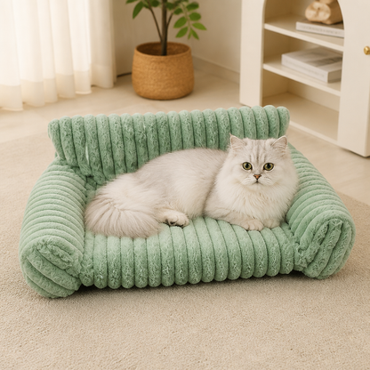 Fluffy Cloud Cat Sofa Bed with Soft Bolsters & Washable Covers