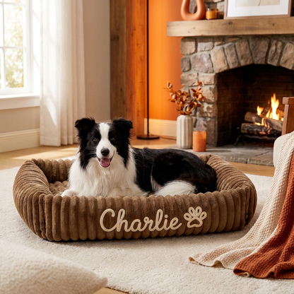 Personalized Fluffy Cloud Dog Bed with Soft Bolsters
