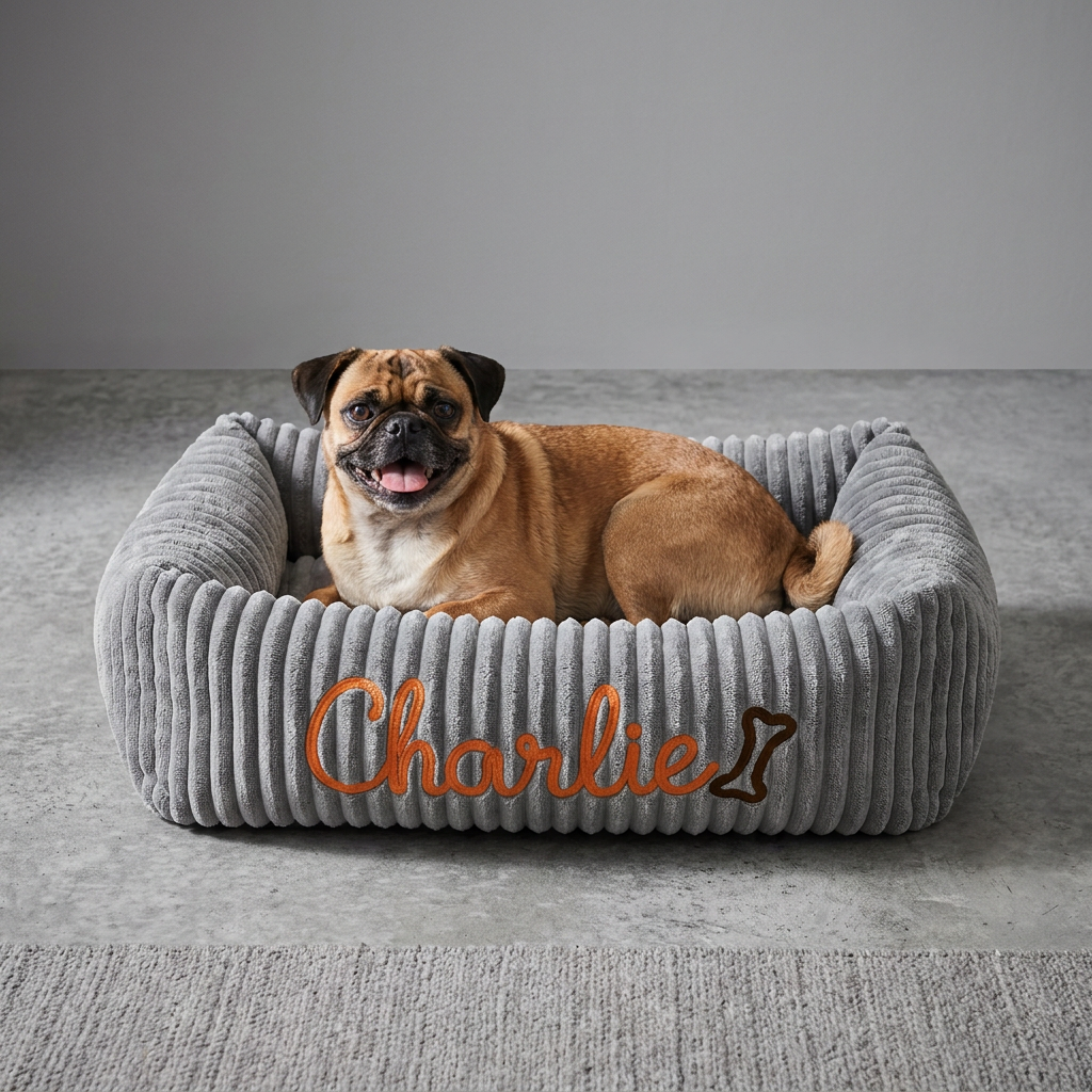 Personalized Fluffy Cloud Dog Bed with Soft Bolsters