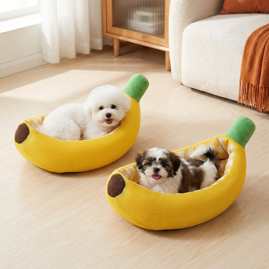 Banana-Shaped Cozy Pet Bed for Dogs