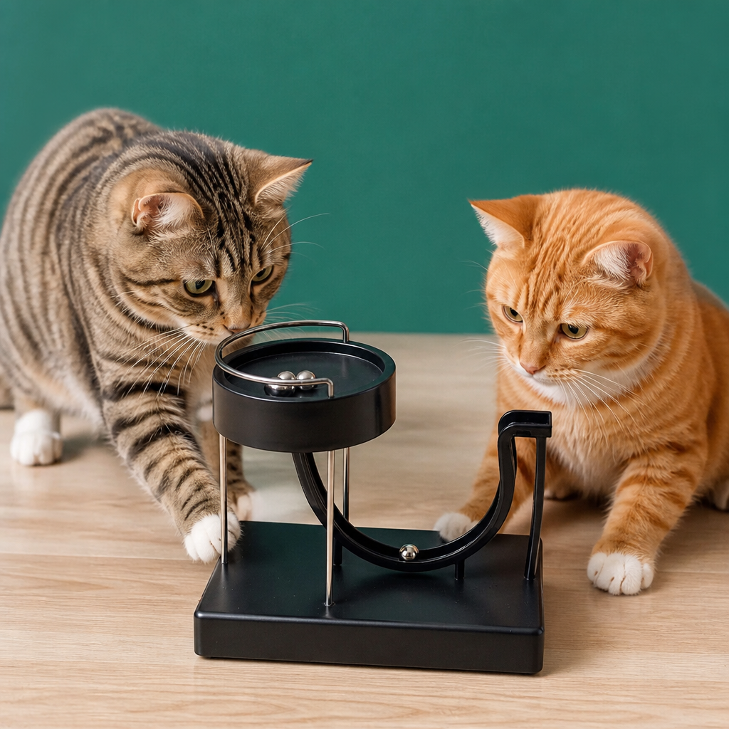 Marble run cat toy for endless fun