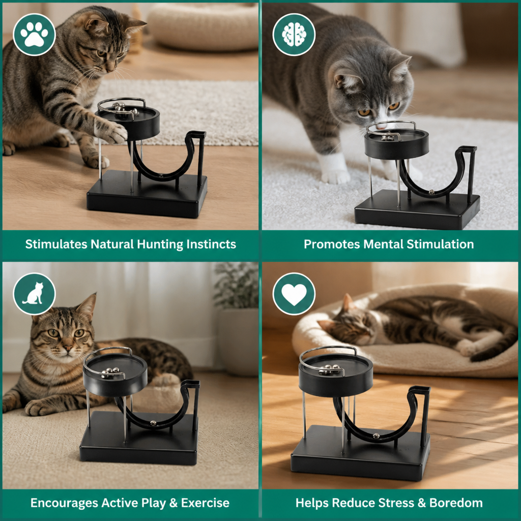 Marble run cat toy for endless fun