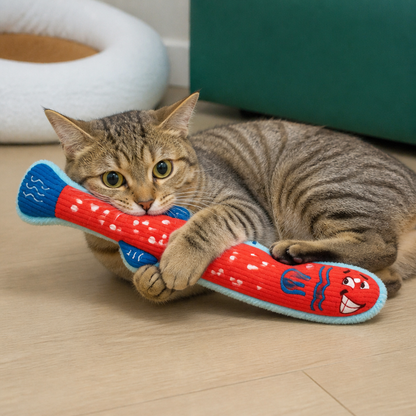 Catnip Crinkle Kicker Toy – Plush Cat Kick & Cuddle Toy