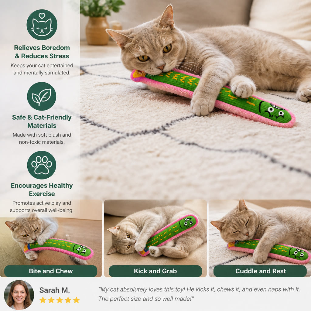 Catnip Crinkle Kicker Toy – Plush Cat Kick & Cuddle Toy