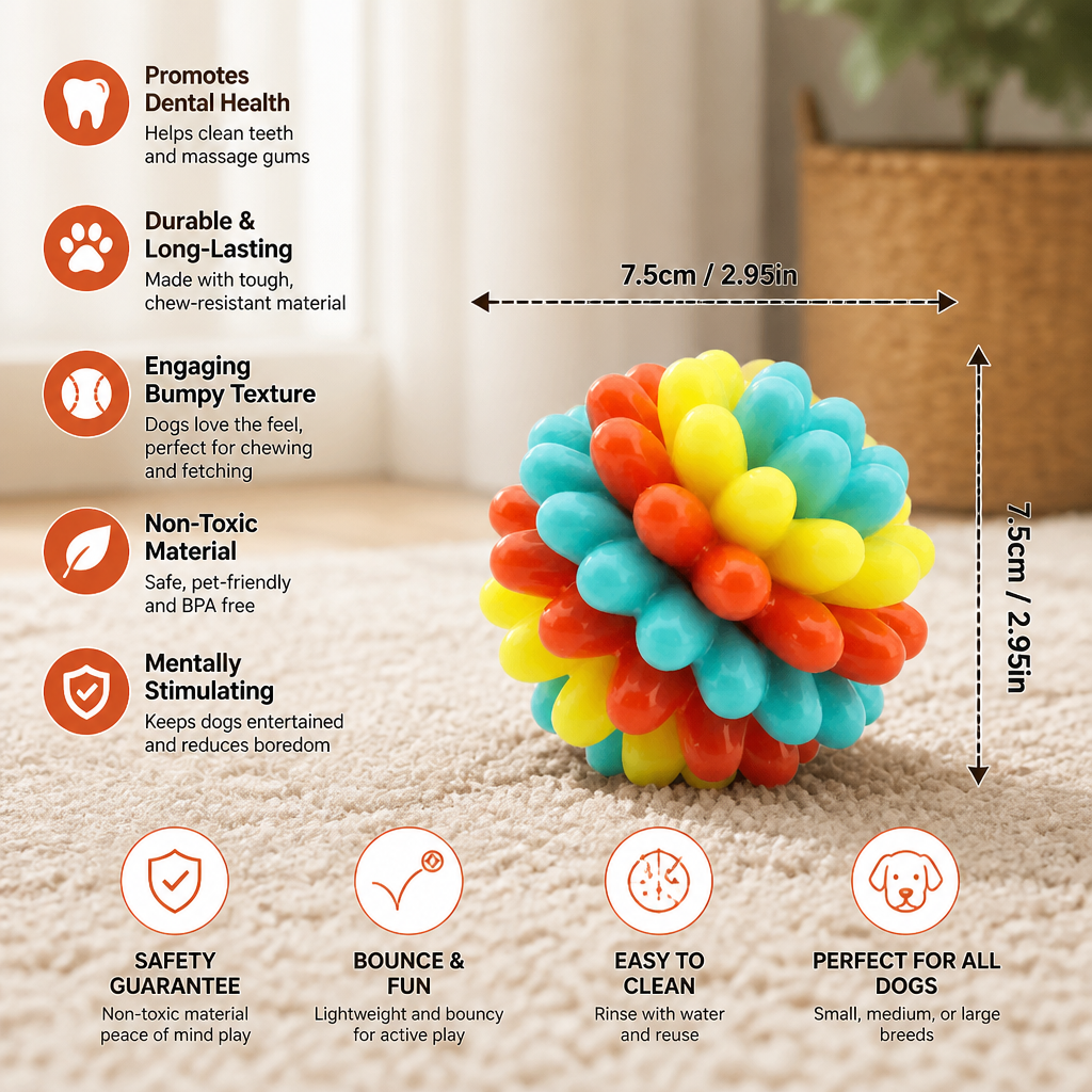 Colourful Bumpy Dog Chew Ball