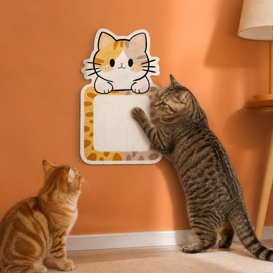 2-in-1 Wall-Mounted Cat Scratcher & Interactive Play Toy