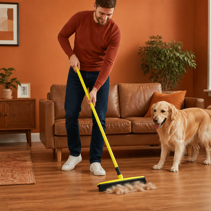 Telescopic Pet Hair Removal Broom – Multi-Surface Cleaner for Carpet, Sofa & Dog Bed