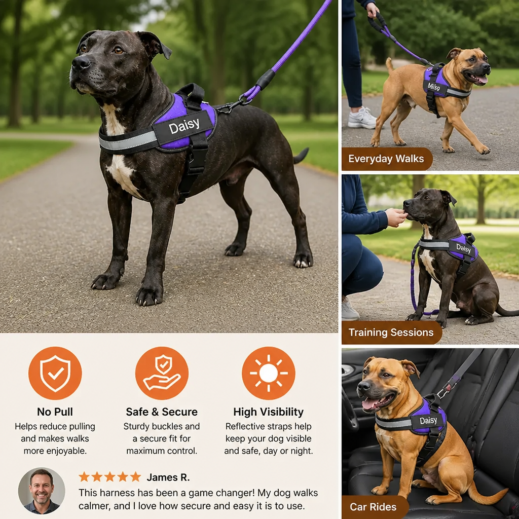 Personalized No-Pull Dog Harness for Easier Walks