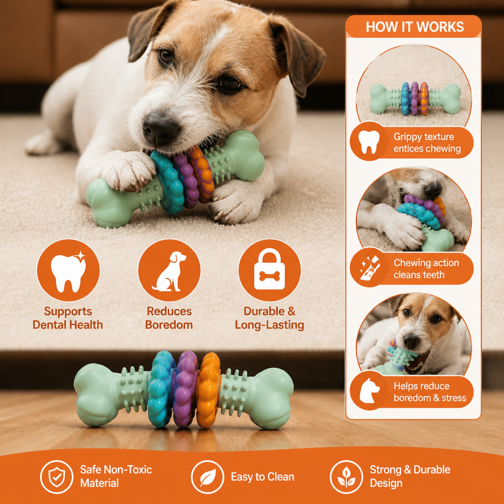 Dog Chew Toy With Teethers - Interactive Chew Toy For Dogs