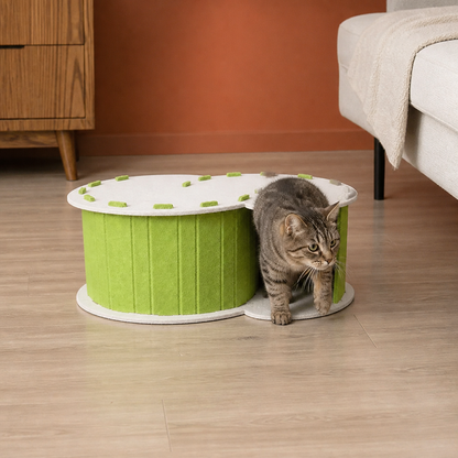 2-in-1 Interactive Play Cat Bed & Scratcher Hideaway