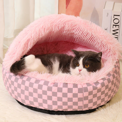 Checked Warm Cat Cave