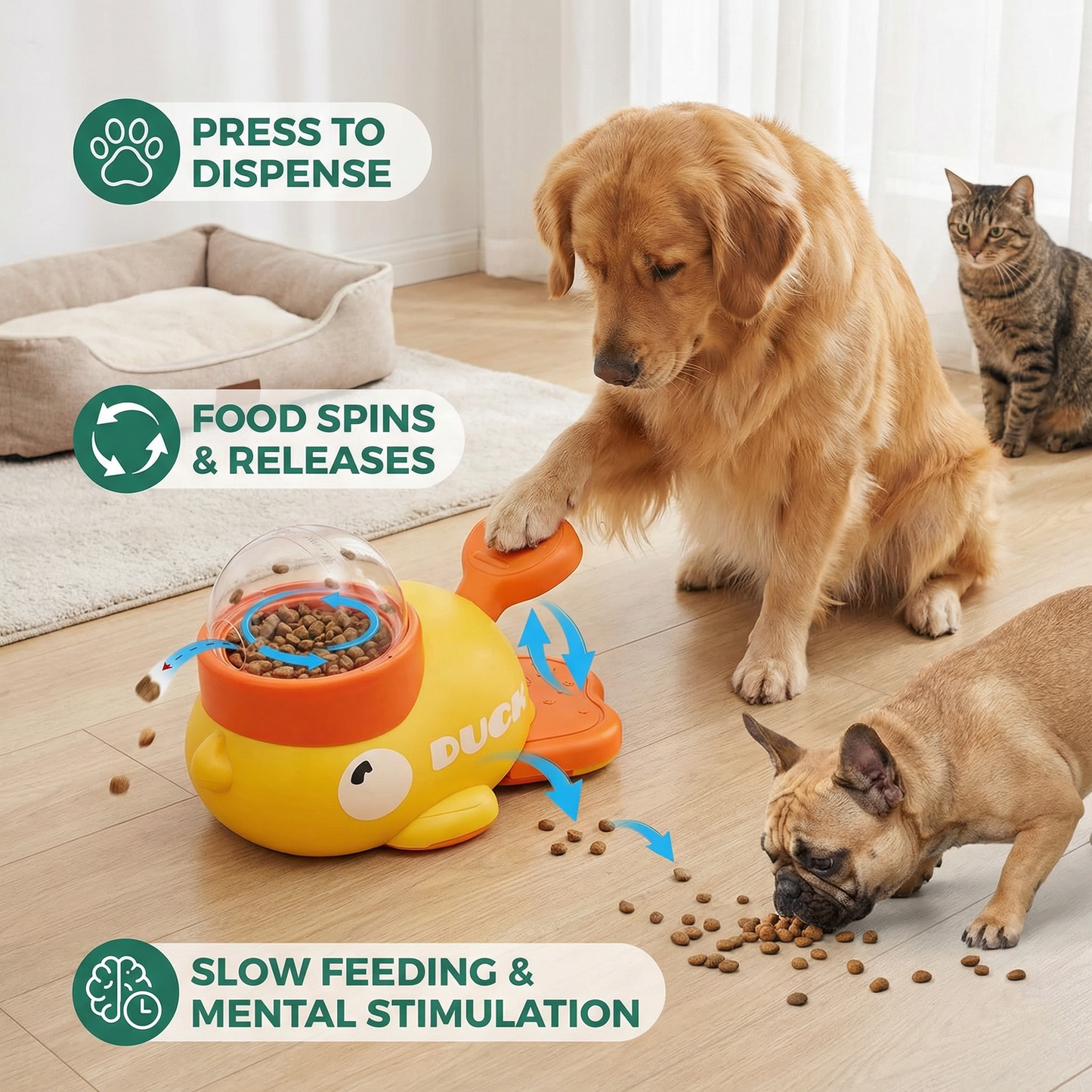 Interactive Pet Puzzle Feeder – Slow Feeding Duck Toy for Dogs & Cats