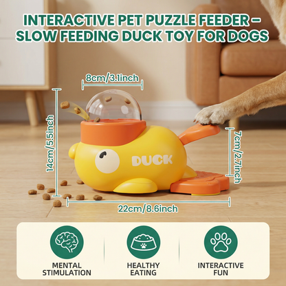 Interactive Pet Puzzle Feeder – Slow Feeding Duck Toy for Dogs & Cats