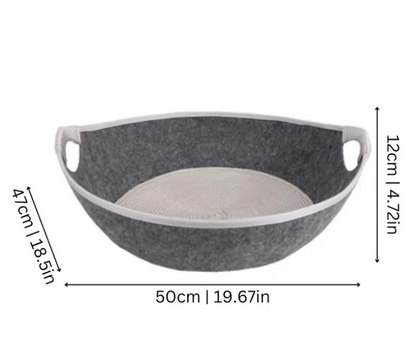 Cozy Felt Cat Bed With Carrying Handles