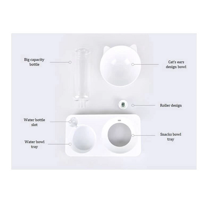 Cat Water And Food Dispenser Set