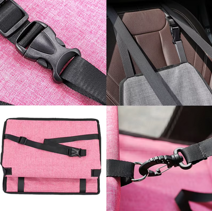 Folding Car Seat For Dogs - Sturdy And Waterproof Dog Seat With Safety Belt