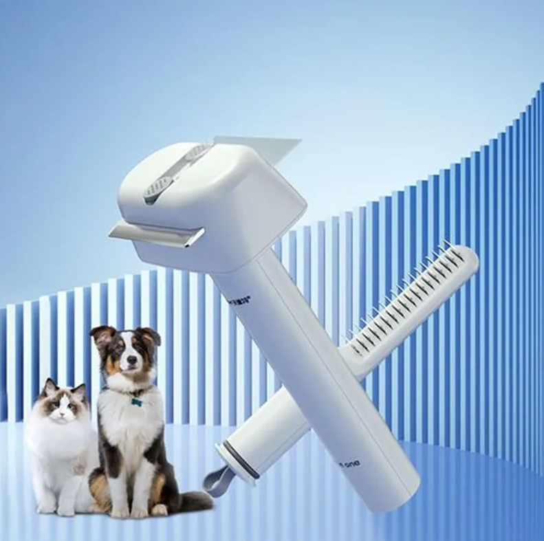 2-in-1 Pet Brush With Fur Trimmer For Effective Grooming